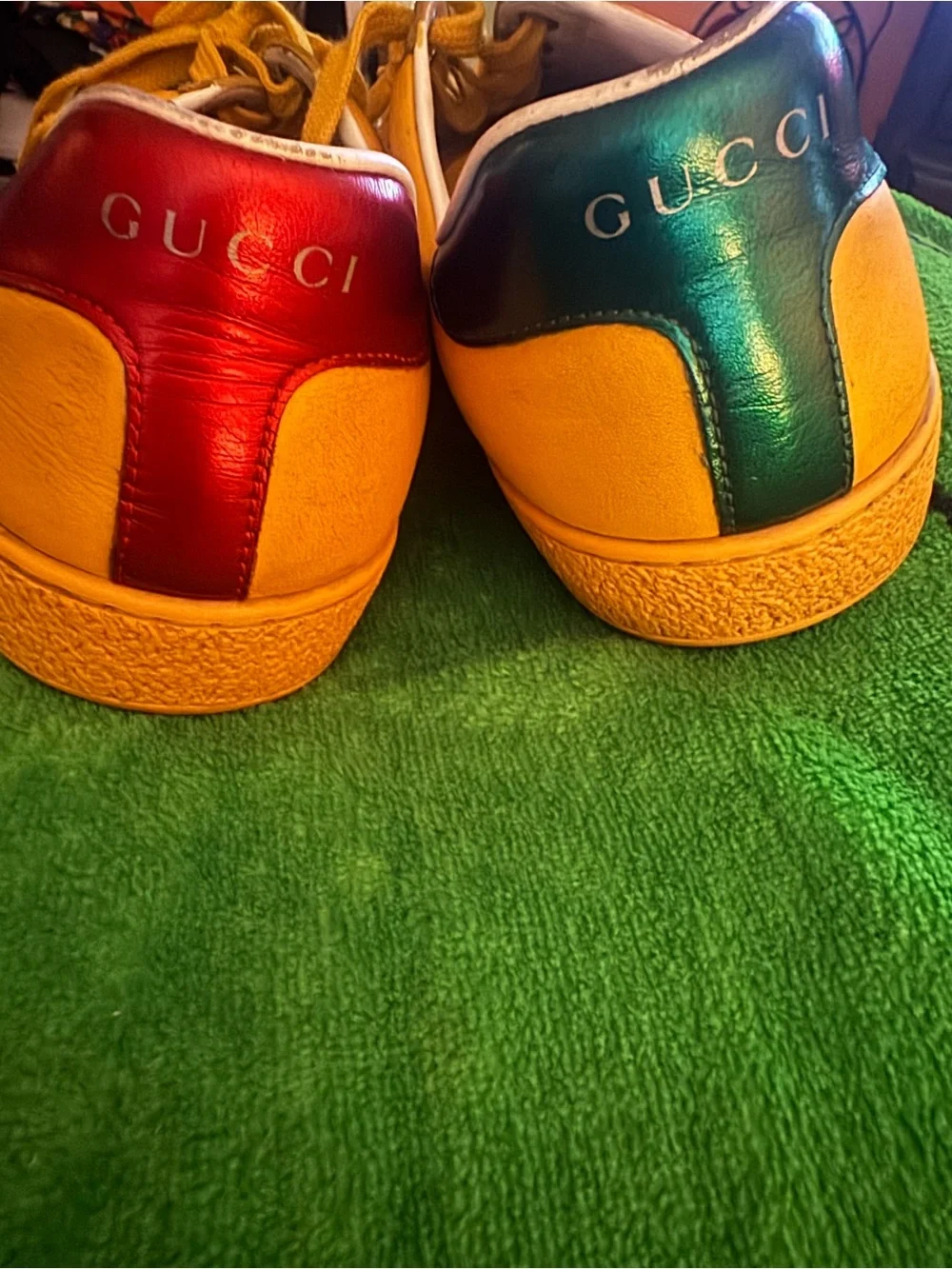 Gucci ACE Yellow Men's/Ladies sneakers. Fits like Men's US 7 1/2, Ladies 9 1/2